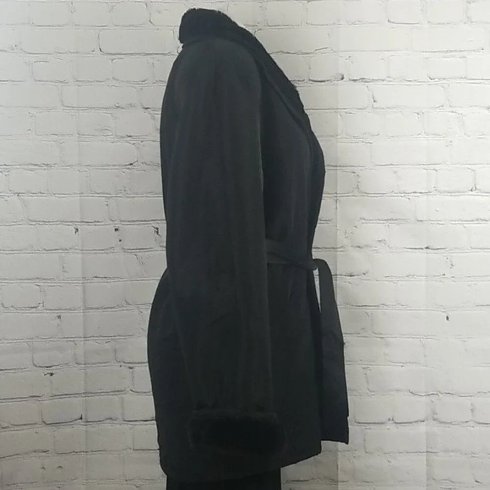 J. Percy for Marvin Richards black reversible faux fur coat. Size Small